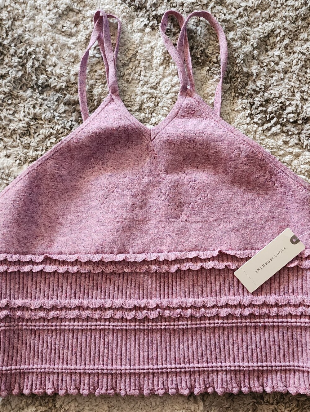 Anthropologie V-Neck Crop Top. NWT